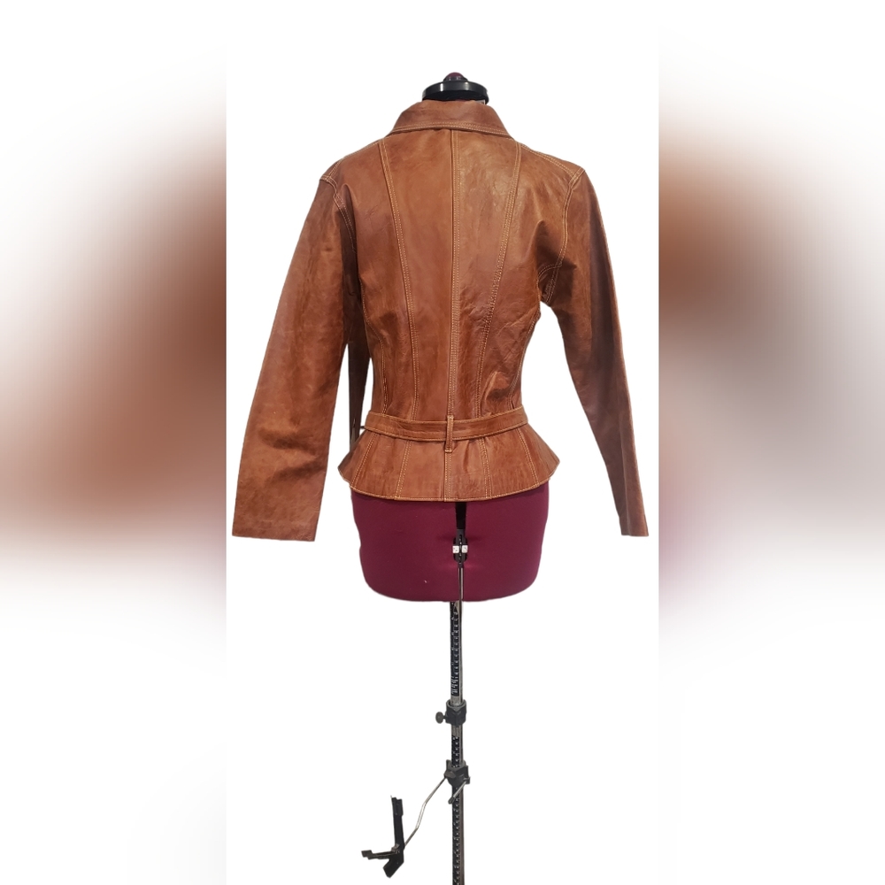 Faux Leather Jacket With Belt - image 2